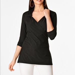 eShakti Vintage Style Black Blouse